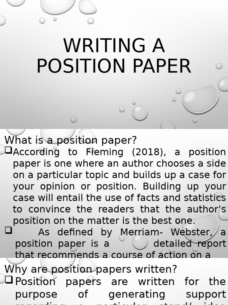 Q2 Lesson 2 Position Paper 1 | PDF | Argument | Evidence