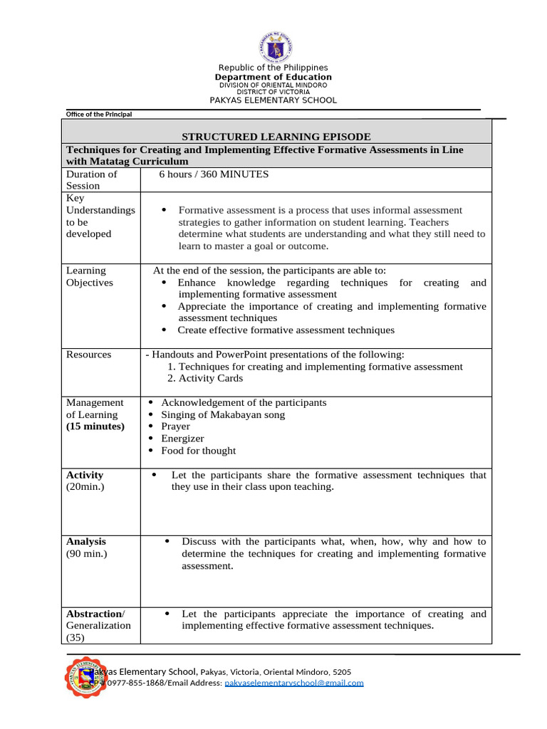 Effective Formative Assessment Techniques | PDF | Learning | Cognition