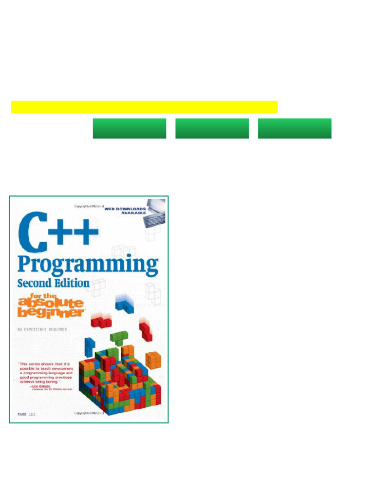 C Programming For The Absolute Beginner Second Edition Mark Lee No ...