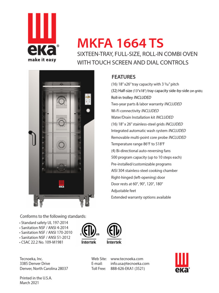 PXWHJQKP Tecnoeka+Mkfa+1664+Ts+Spec+Sheet | PDF | Electricity ...