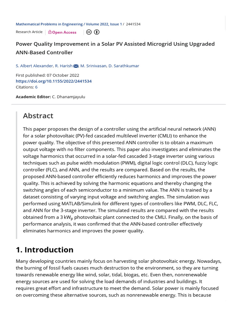 5.Power Quality Improvement in a Solar PV Assisted Microgrid Using ...
