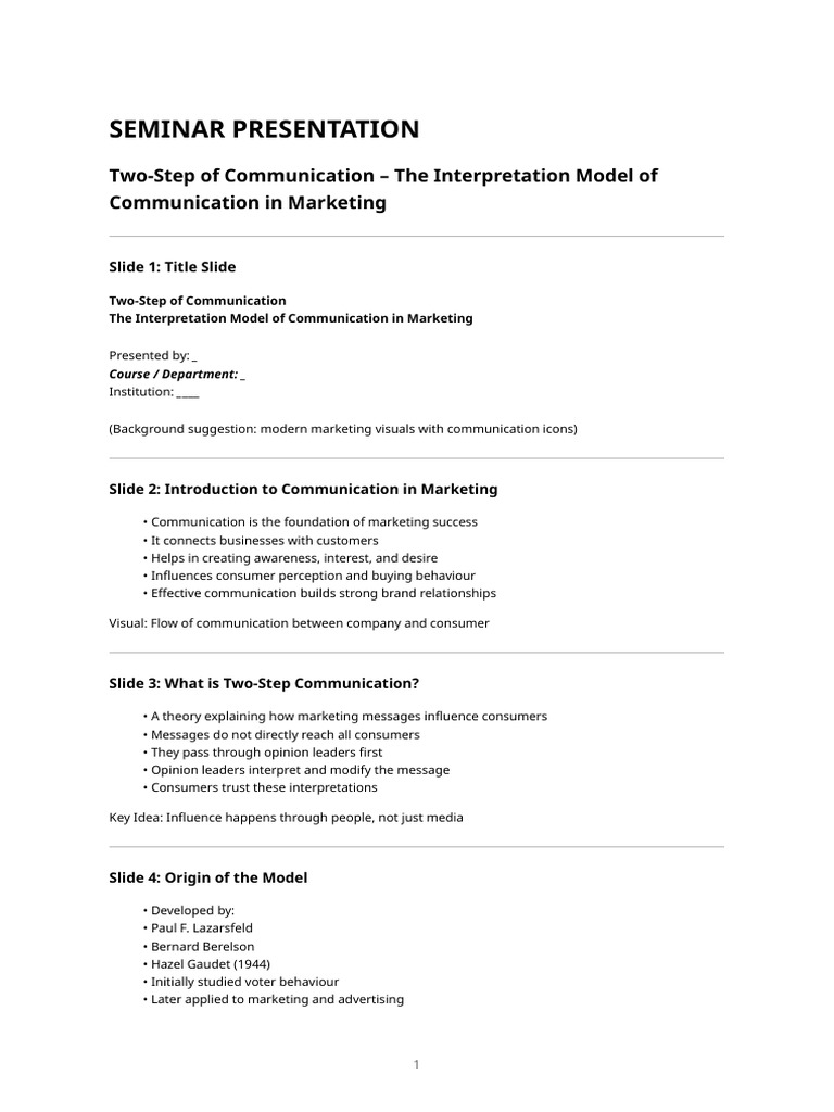 Two-Step Communication in Marketing | PDF | Brand | Marketing
