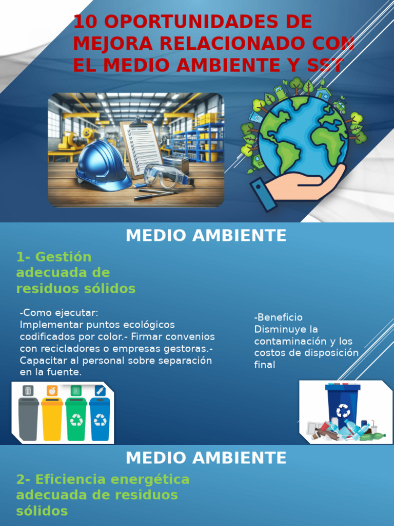 Mejora Ambiental y SST: 10 Estrategias | PDF | Uso eficiente de energía ...