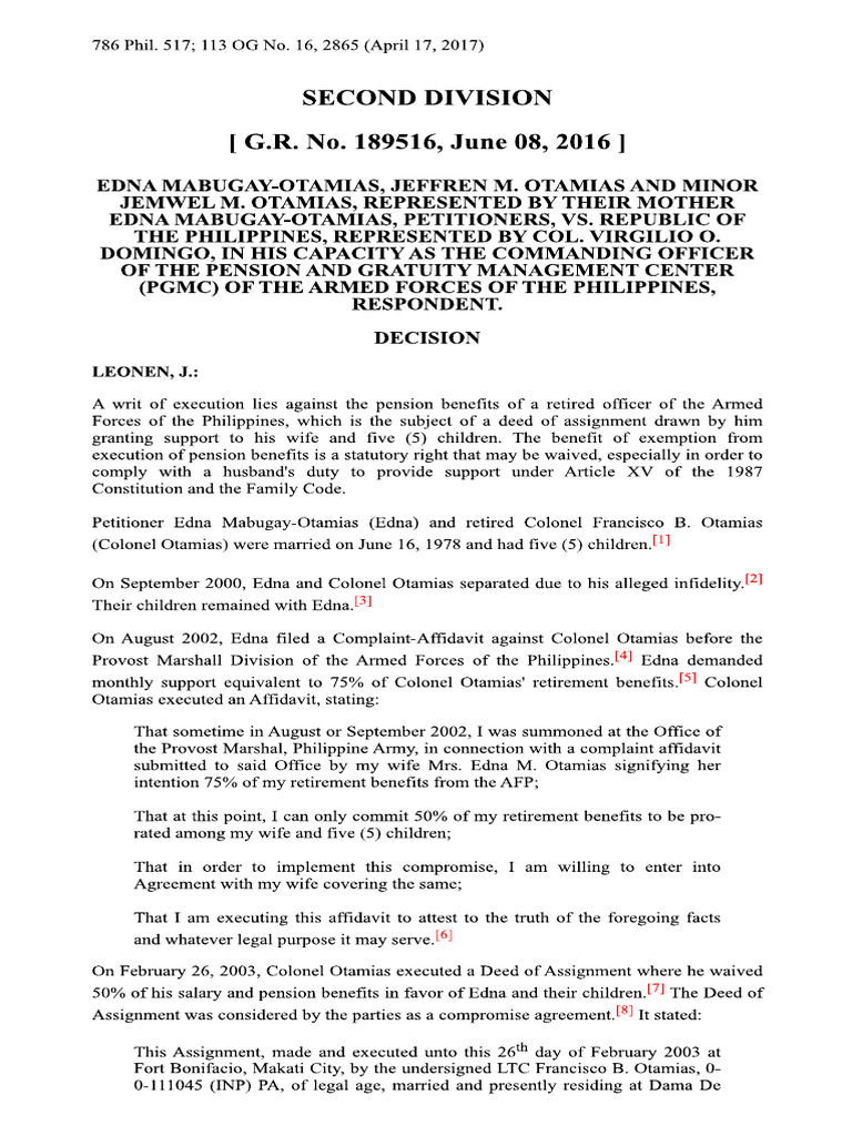 Edna Mabugay-Otamias v. Republic, Pension and Gratuity Management ...