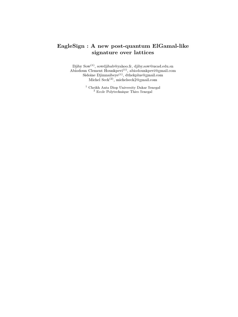 EagleSign Spec Web | PDF | Secure Communication | Cryptography