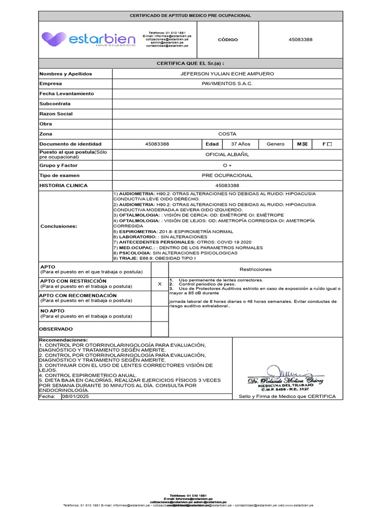 Emo-Eche Ampuero Jeferson Yulian | PDF | ruido | Hombro