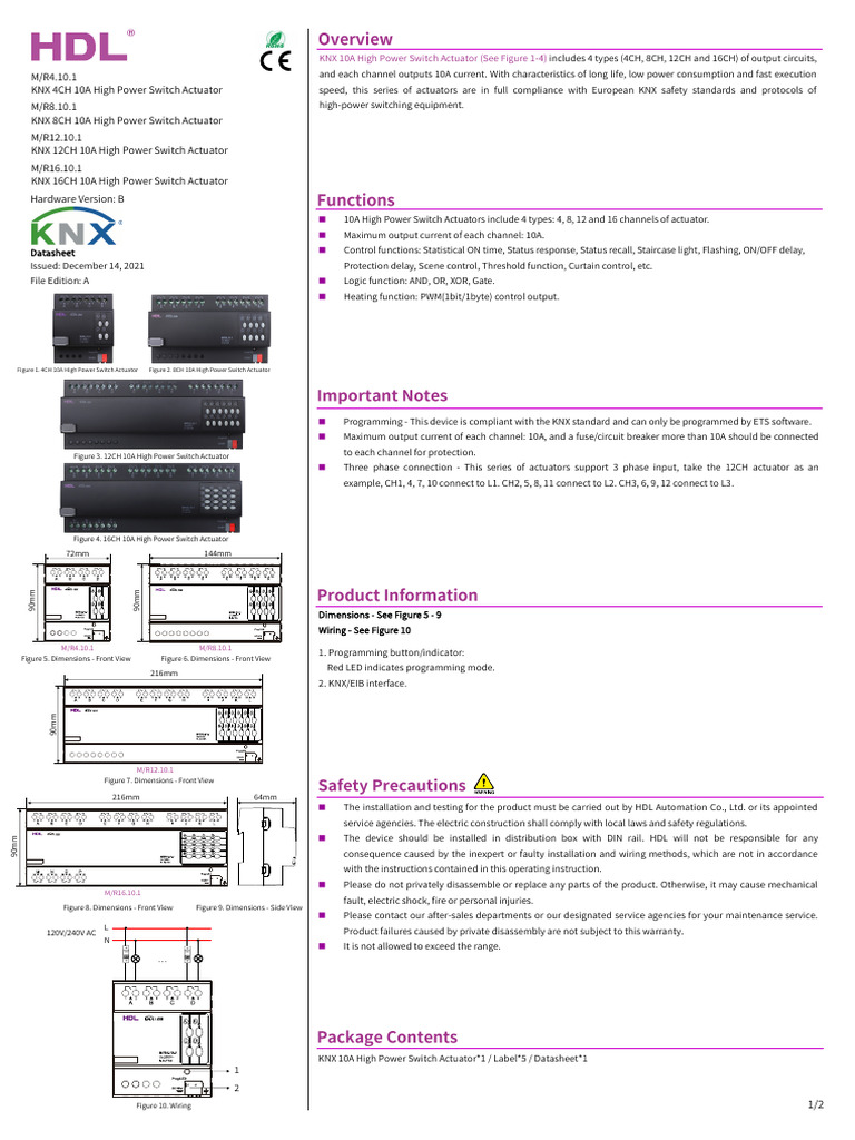 KNX 10A High Power Switch Actuator | PDF | Mains Electricity ...