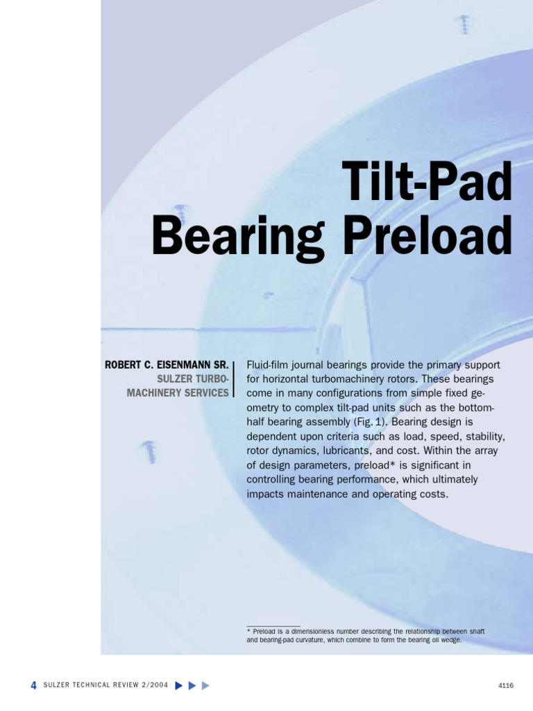 Understanding Tilt-Pad Bearing Preload | PDF | Bearing (Mechanical ...