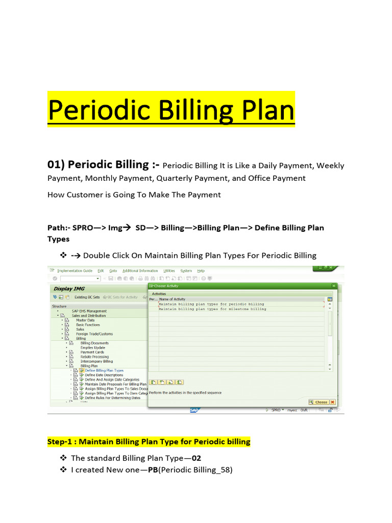 Periodic Billing Plan Setup Guide | PDF