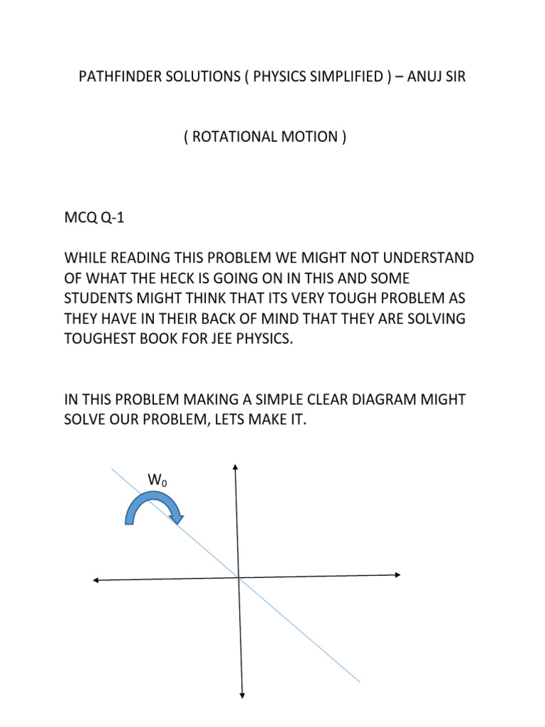 Rotational Motion MCQs for JEE Physics | PDF | Collision | Mechanics