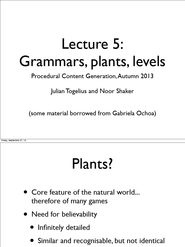 5-Grammars-Procedural Content Generation, Autumn 2013 | PDF ...