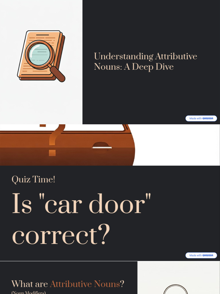 Understanding Attributive Nouns a Deep Dive | PDF | Adjective | Noun