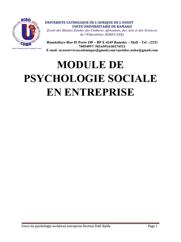 Psychologie sociale en entreprise : Cours complet | PDF | Psychanalyse ...
