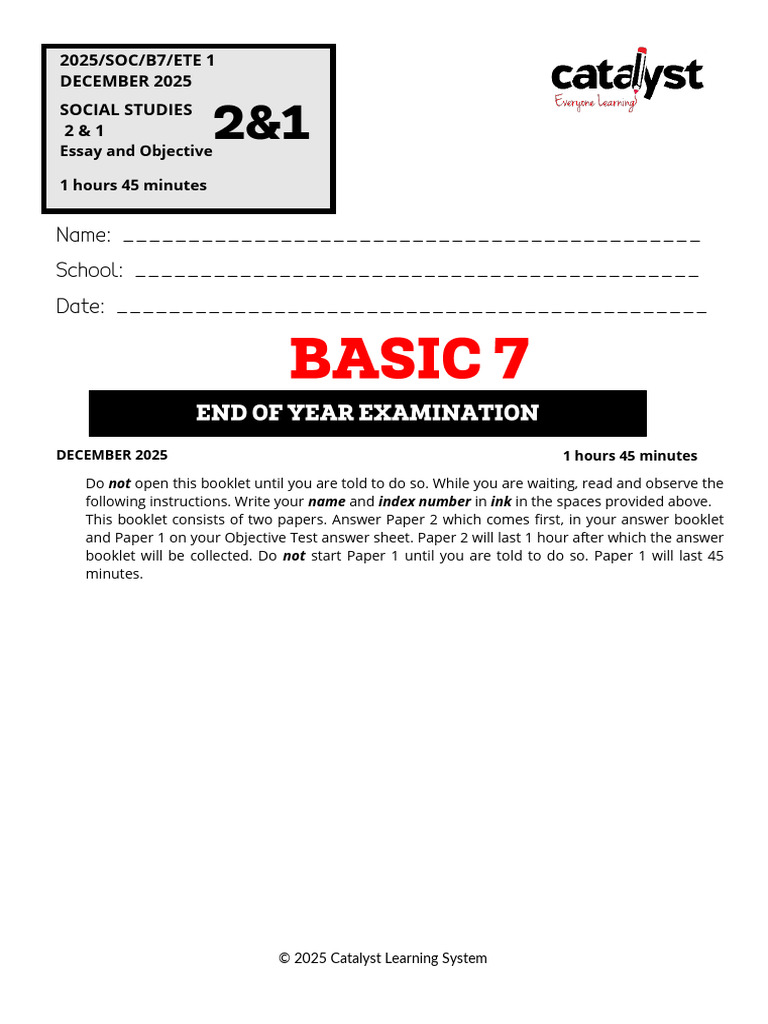 Basic 7 Social Studies Exam Guide | PDF | Flood | Agriculture