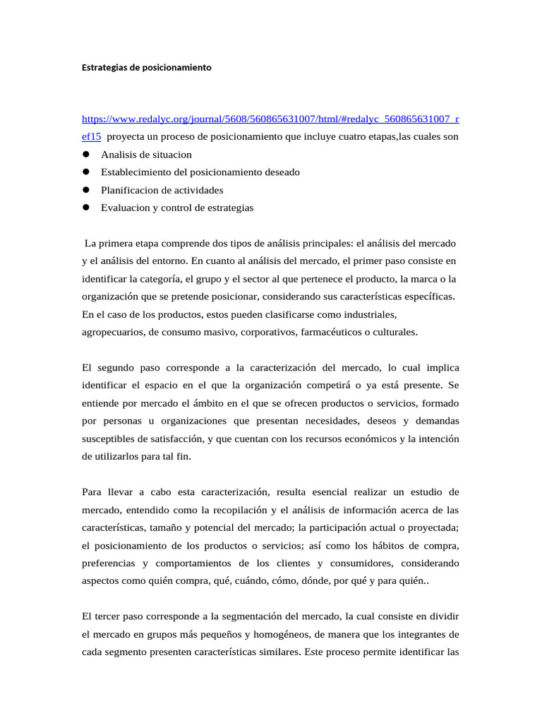 Estrategias de Posicionamiento Efectivas | PDF | Mercado (economía ...