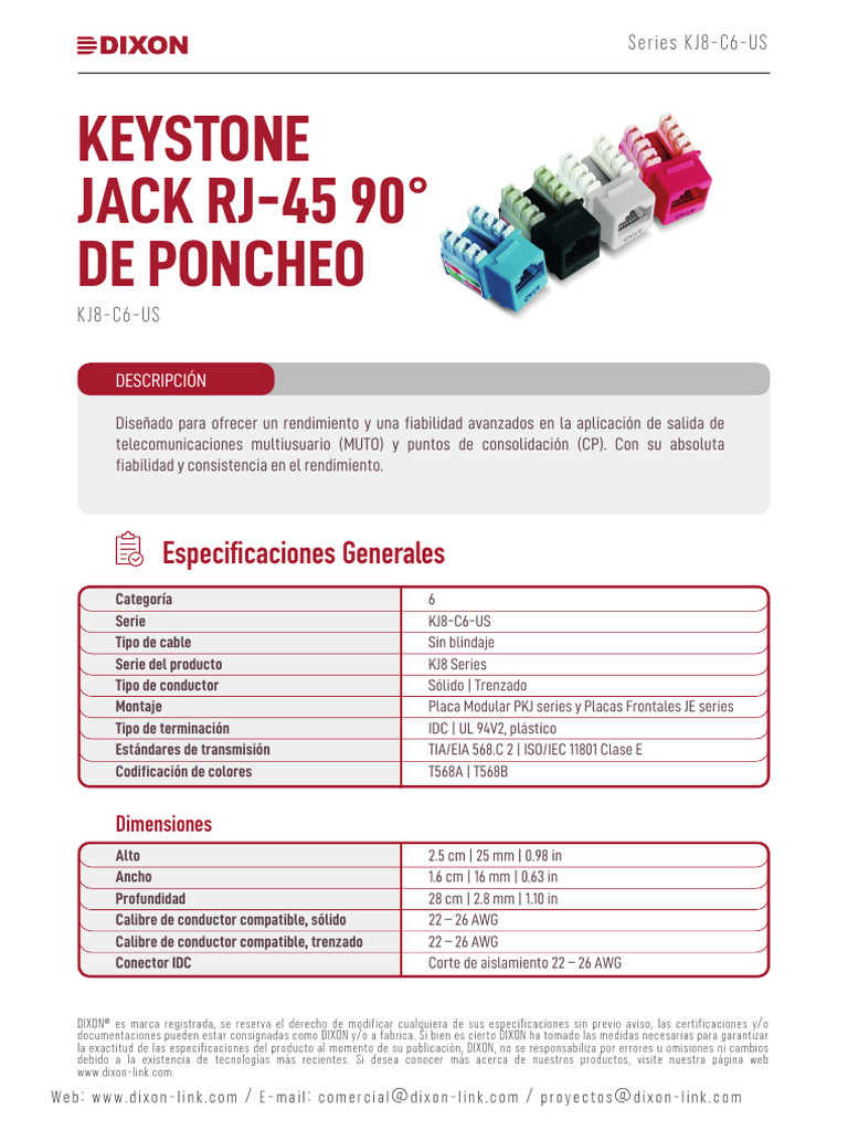 KJ8-C6-US | PDF | Conector eléctrico | Componentes eléctricos