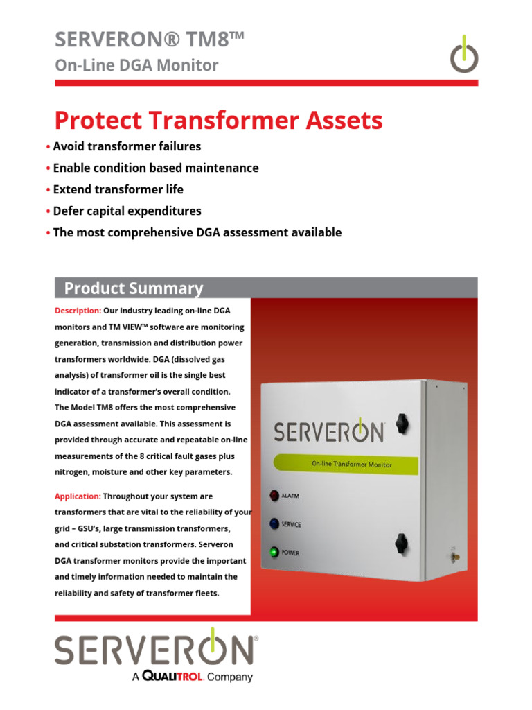Serveron TM8 On-Line DGA Monitor Overview | PDF | Transformer ...