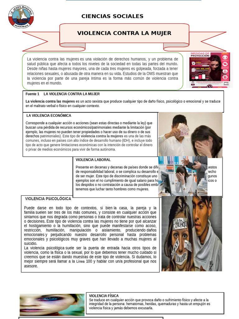 Tipos y Consecuencias de Violencia contra la Mujer | PDF | La violencia ...