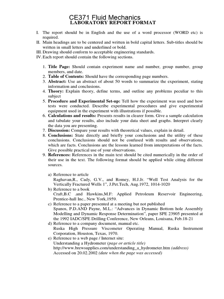Laboratory Report Format Guide | PDF | Experiment