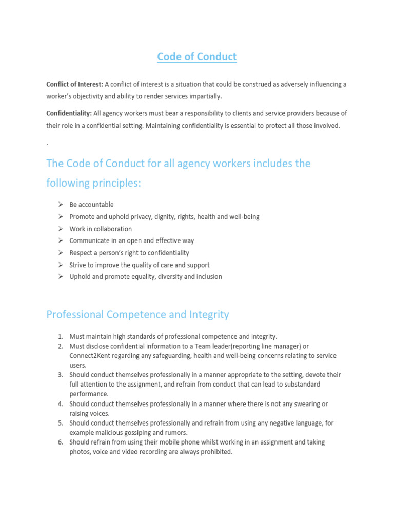 Code of Conduct v2 060723 | PDF | Conflict Of Interest | Confidentiality