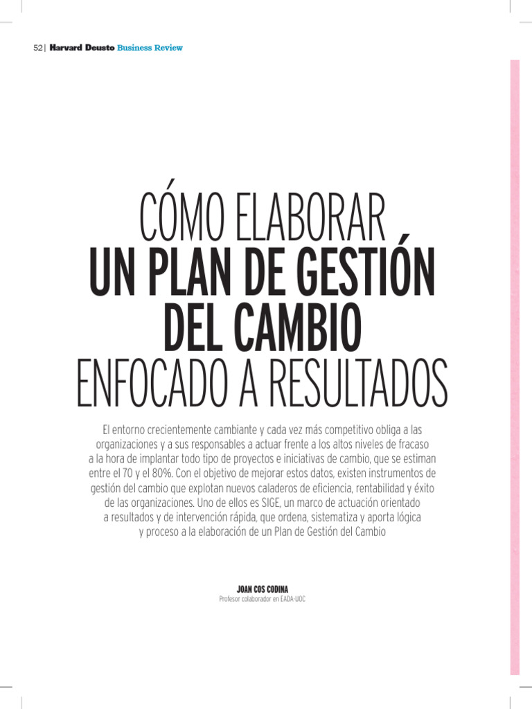 Cómo Elaborar Un Plan de Gestión Del Cambio (1) | PDF | Business ...