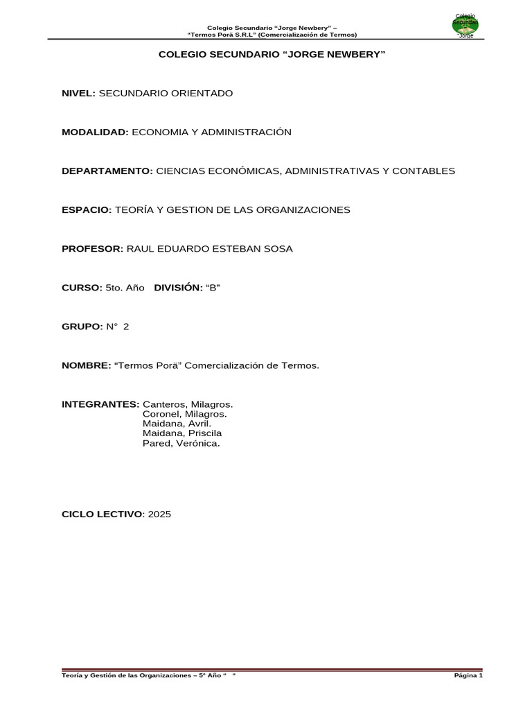 Comercialización de Termos Porä S.R.L. | PDF | Calidad (comercial ...