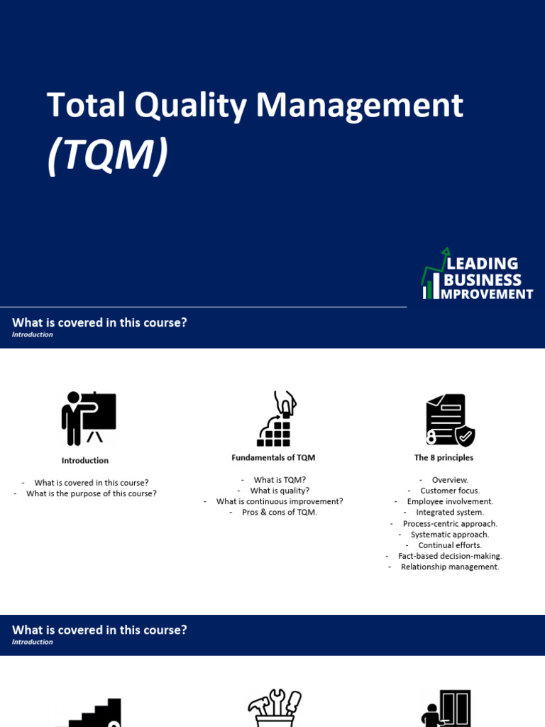 Total Quality Management Course Overview | PDF | Lean Manufacturing ...