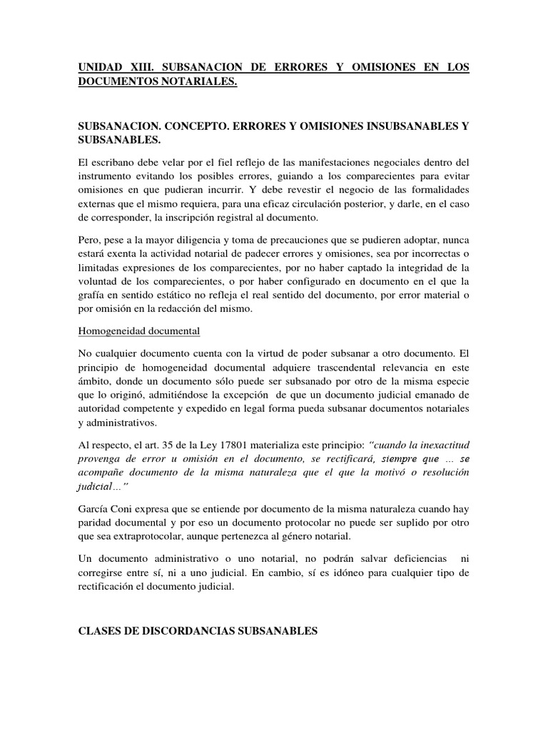 11-CLase UNIDAD XIII SUBSANACION DE ERRORES Y OMISIONES EN LAS ...