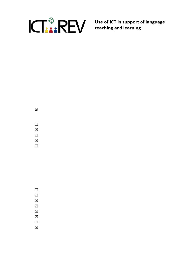 ICT Tools for Language Learning Activities | PDF | Educational ...