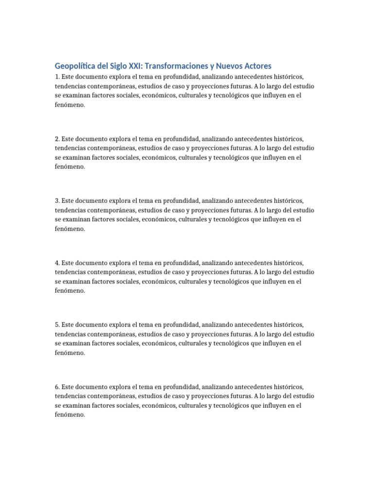Geopolítica Del Siglo XXI Transformaciones y Nuevos Actores | PDF