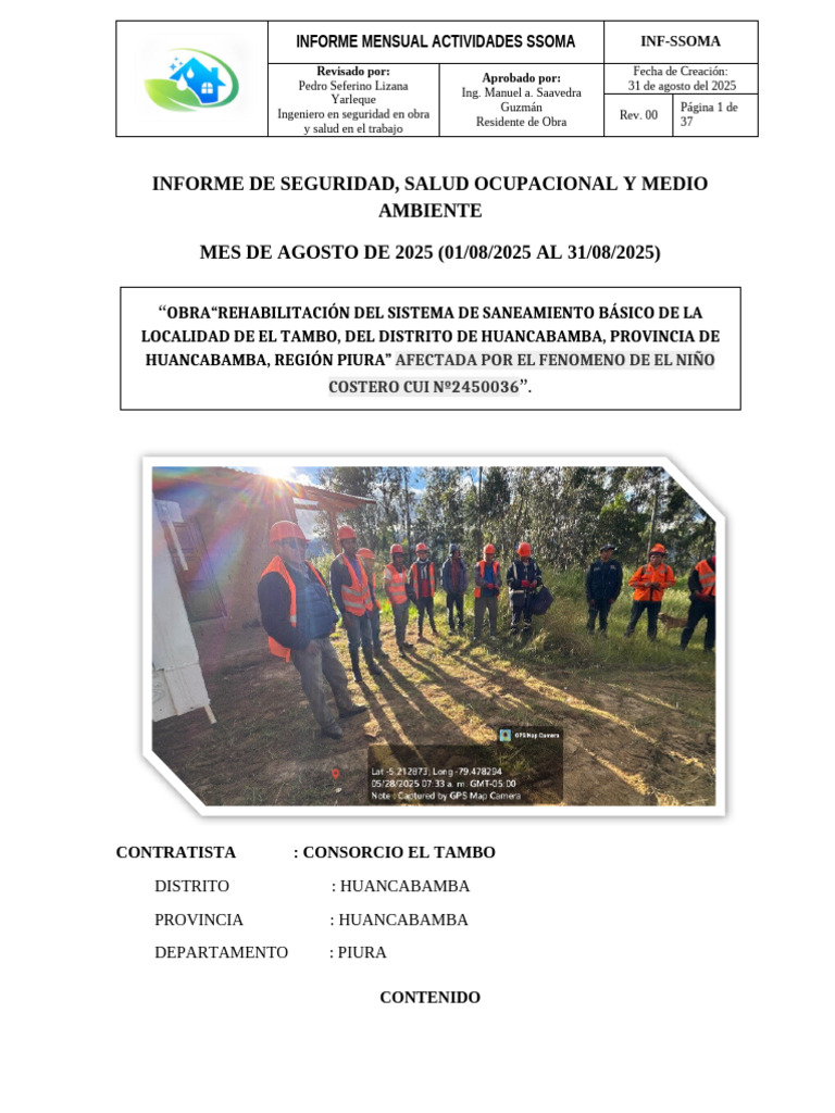 Informe Mensual Ssoma Agosto 2025 | PDF | Seguridad y salud ocupacional