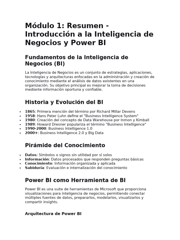 Introducción a Inteligencia de Negocios y Power BI | PDF | Inteligencia ...