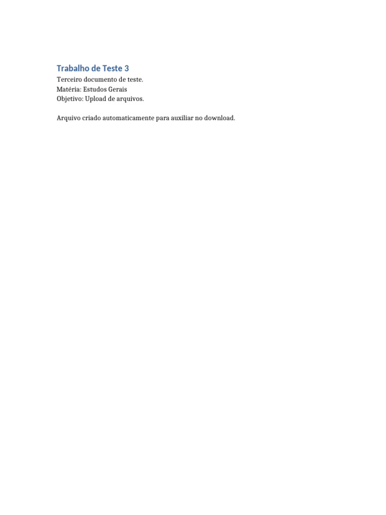 Documento Teste 3 | PDF