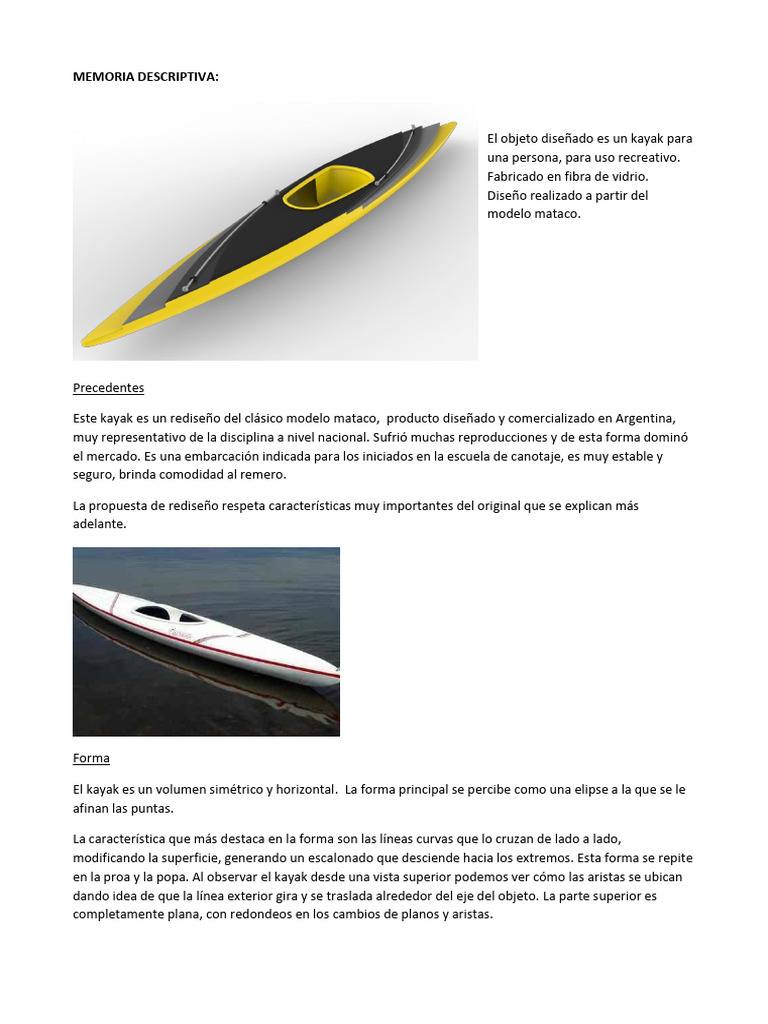 Rediseño de Kayak Mataco en Fibra de Vidrio | PDF | Kayac | Lentes