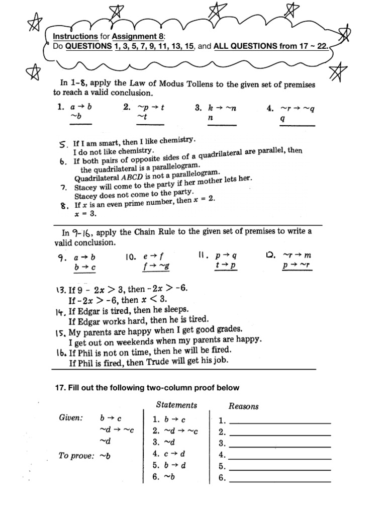 Assignment 8 Instructions and Proofs | PDF
