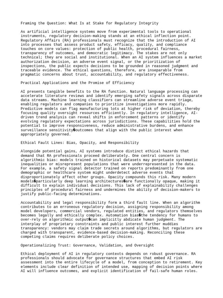 The Ethics of AI in Regulatory Decision-Making | PDF | Artificial ...