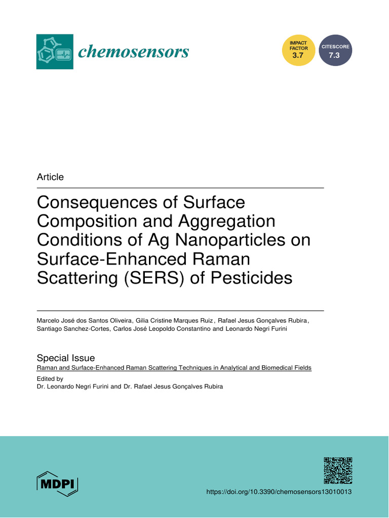 SERS of Pesticides with Ag Nanoparticles | PDF | Nanoparticle | Raman ...