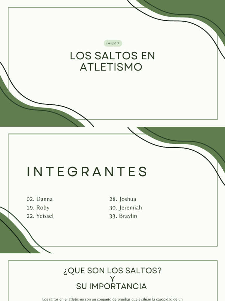 Importancia y Tipos de Saltos en Atletismo | PDF | Deporte del atletismo