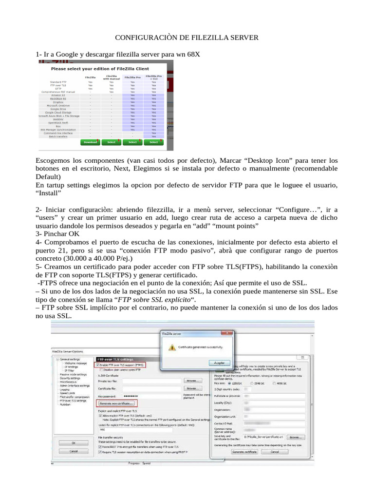 Guía de Configuración de FileZilla Server | PDF | Protocolo de ...