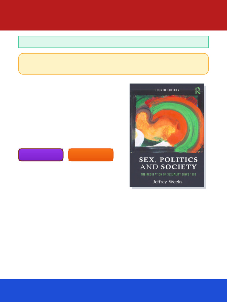 Sex Politics and Society The Regulation of Sexuality Since 1800 Fourth  Edition Jeffrey Weeks Ebook Complete Download | PDF | Volcano