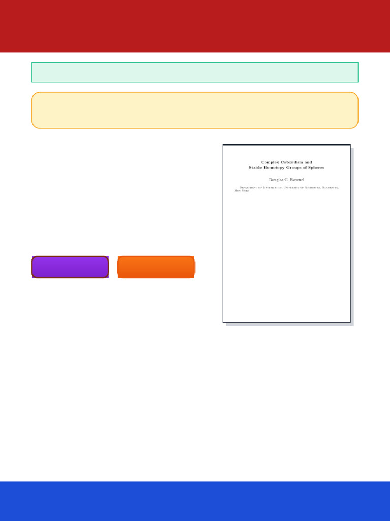 Complex Cobordism and stable homotopy Stable homotopy and