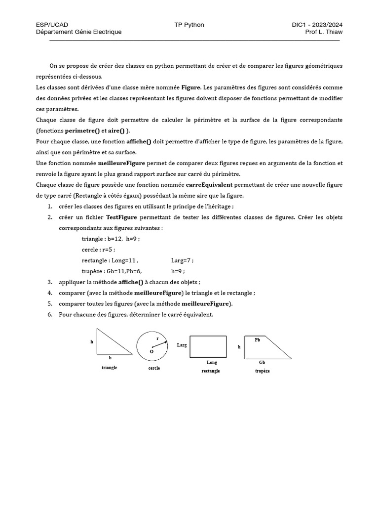 TP Figures Géométriques Python | PDF