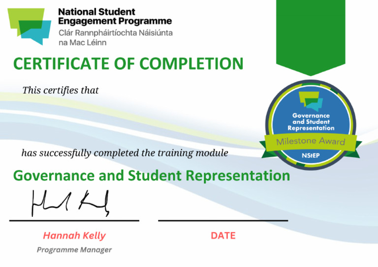 Morry Governance and Student Representation Certificate of Completion ...
