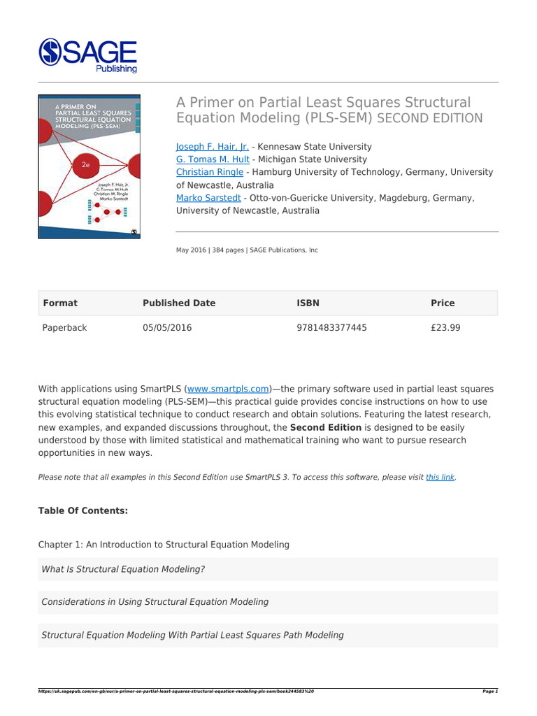 PLS-SEM Guide with SmartPLS Insights | PDF | Least Squares | Structural ...