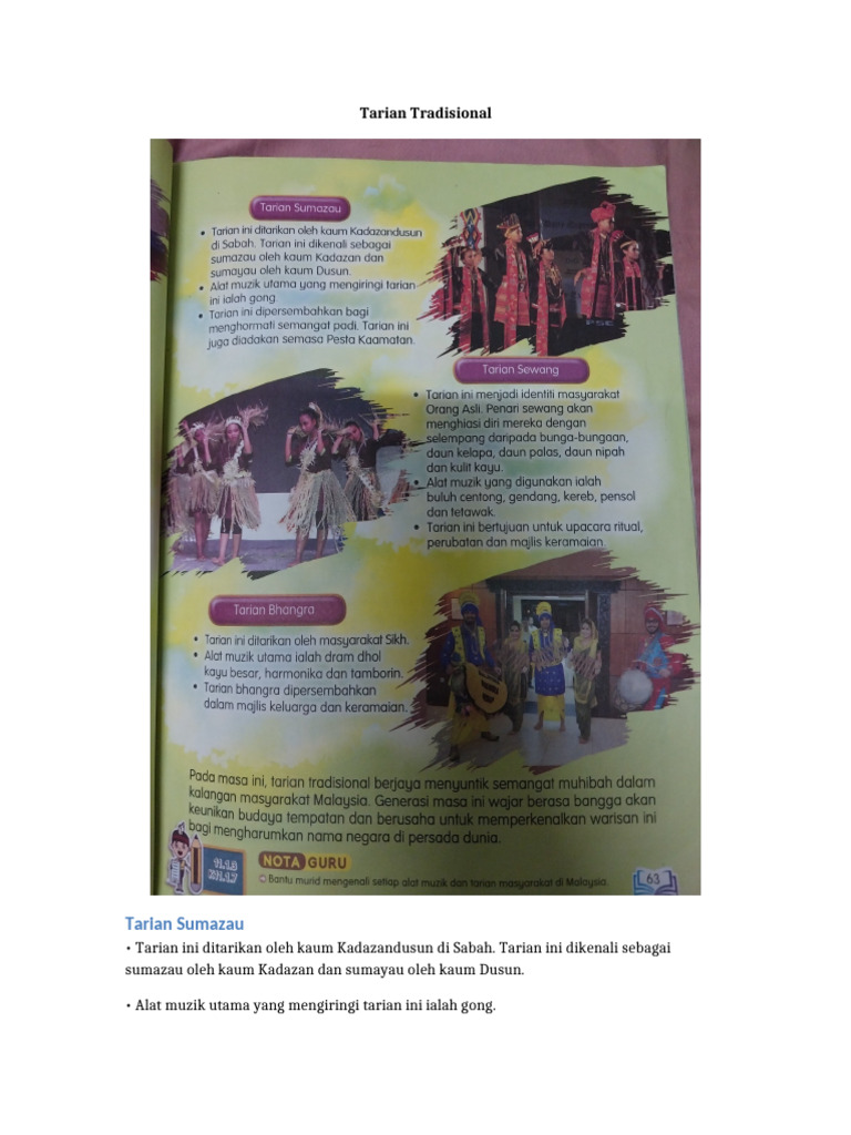 Tarian Sumazau Sewang Dan Bhangra | PDF