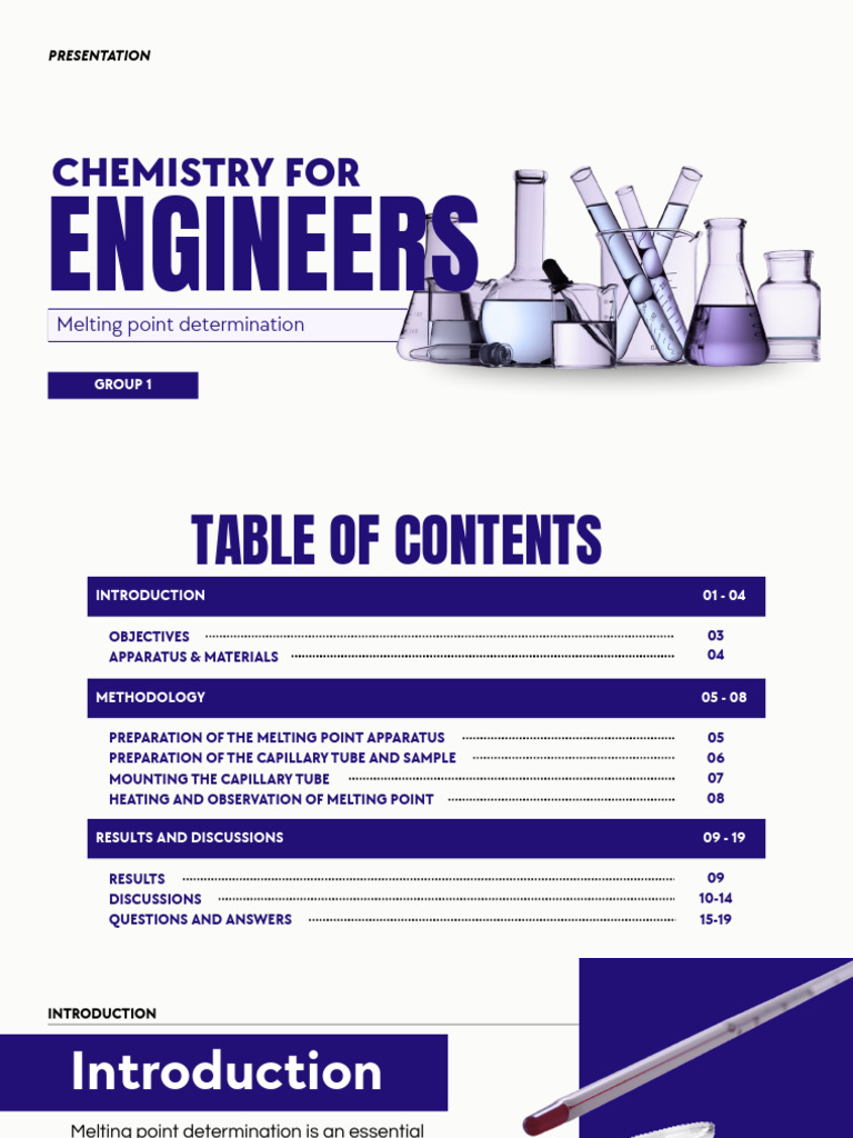 Melting Point Determination CHEM For ENGNRS GROUP 1 | PDF | Melting ...