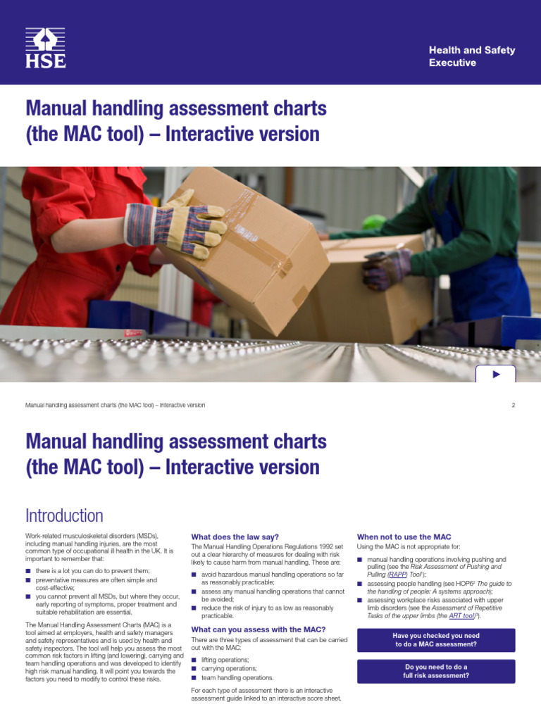 Interactive Manual Handling Assessment Tool | PDF | Safety | Workplace