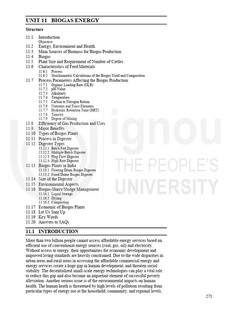 Unit 11 | PDF | Anaerobic Digestion | Biogas