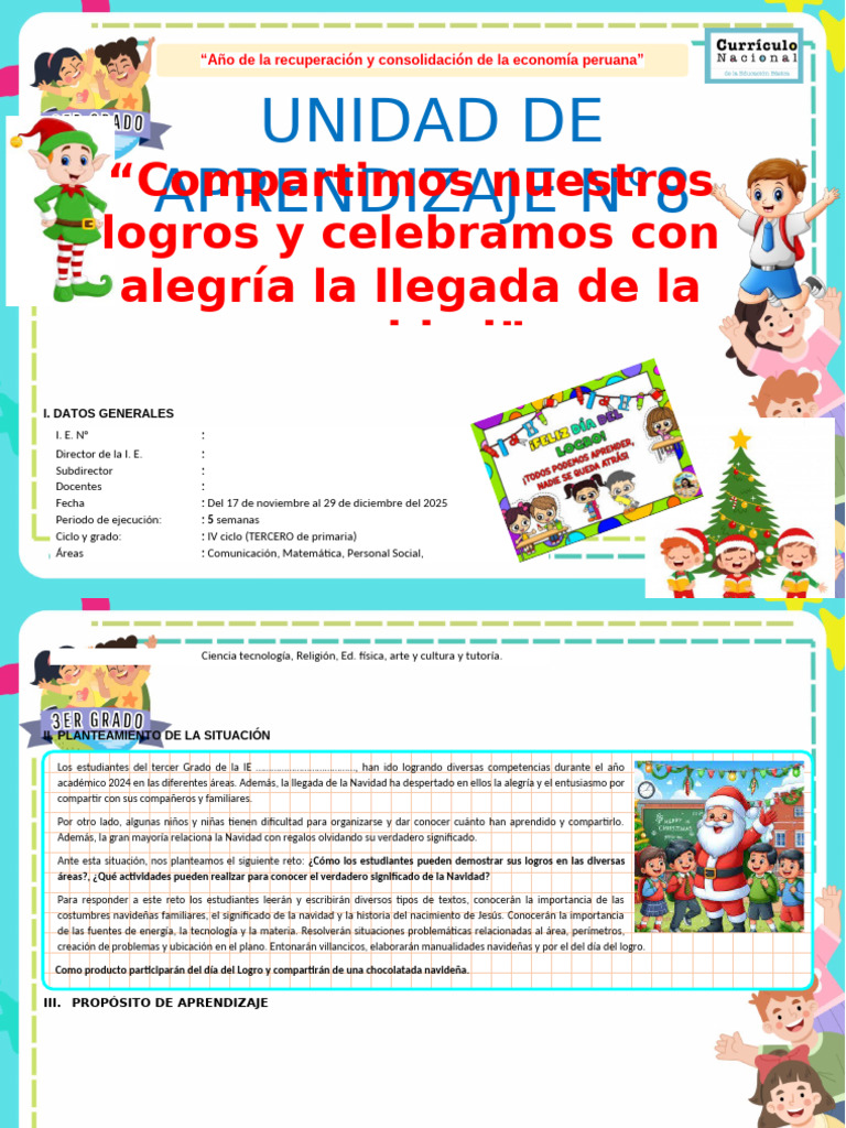 3ro Unidad de Aprendizaje N°8 | PDF | Aprendizaje | Navidad