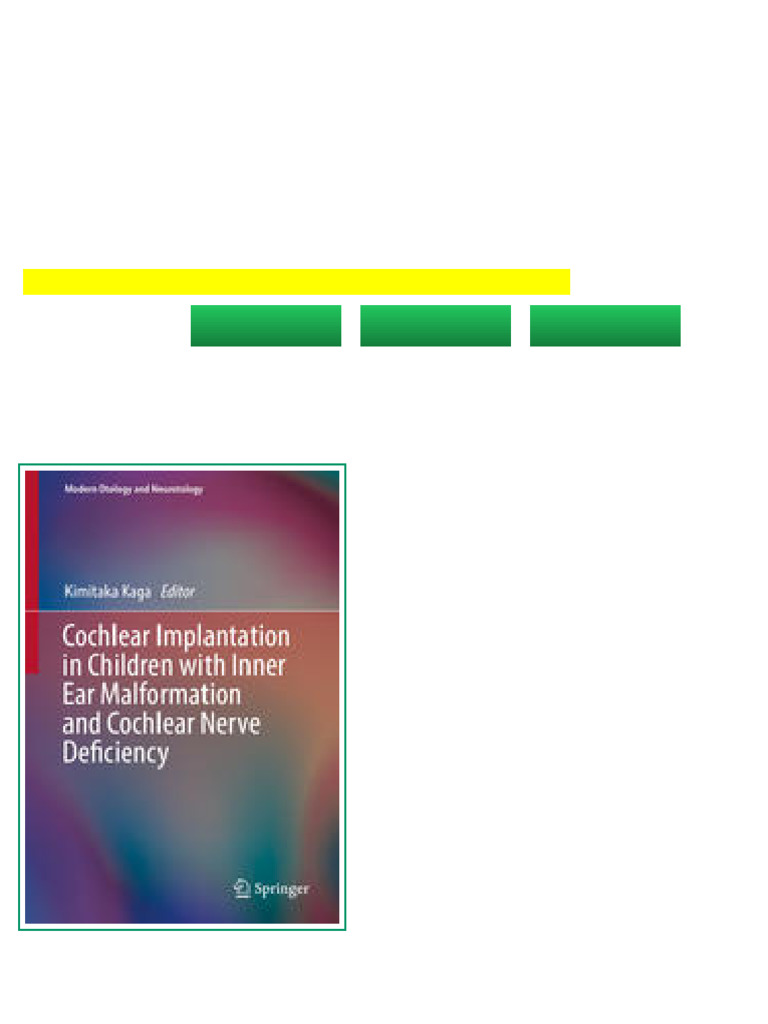 (Ebook) Cochlear Implantation in Children With Inner Ear Malformation ...
